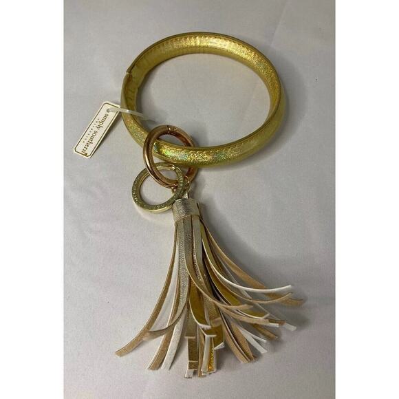 Simply Southern Accessories - Simply Southern Bangle Bracelet Keychain w/ tassels- Iridescent Gold New